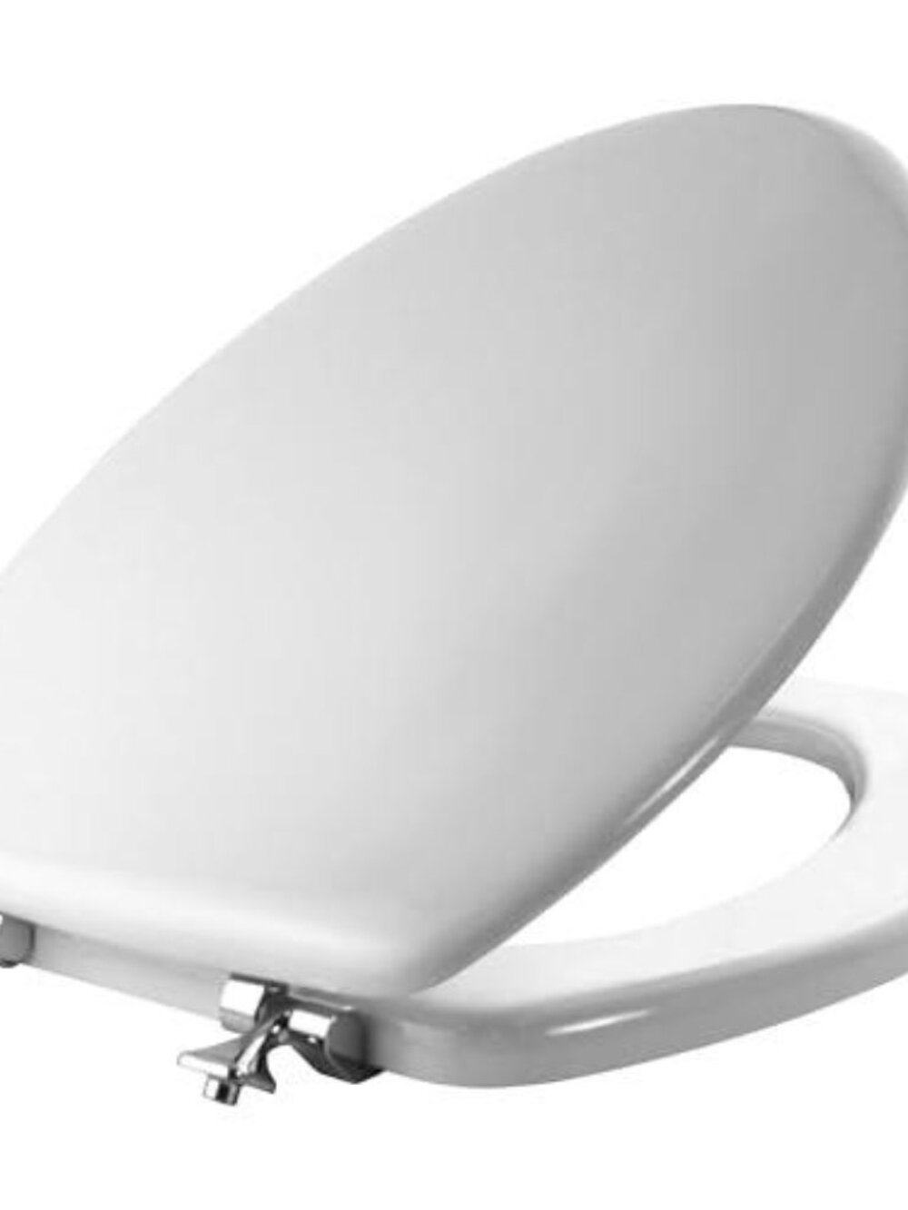 MAYFAIR 1844CP 000 Toilet Seat with Chrome Hinges will Never Come Loose, ELONGAT